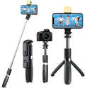 4-in-1 Bluetooth Selfie Stick Tripod | Extendable Stand with Wireless Remote, LED Light & Camera Holder