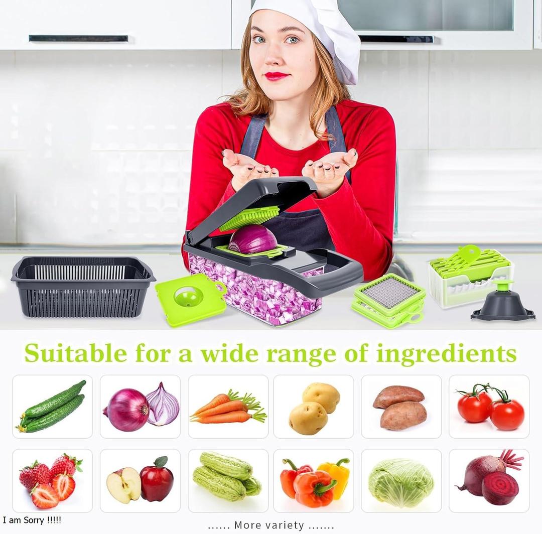 14-in-1 Multifunction Vegetable Chopper & Slicer – Fast, Easy & Mess-Free Food Prep
