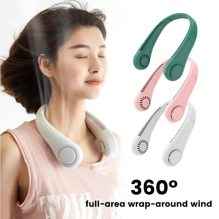 ❄️ U-Shaped Portable Neck Fan – Hands-Free Cooling Anytime, Anywhere!